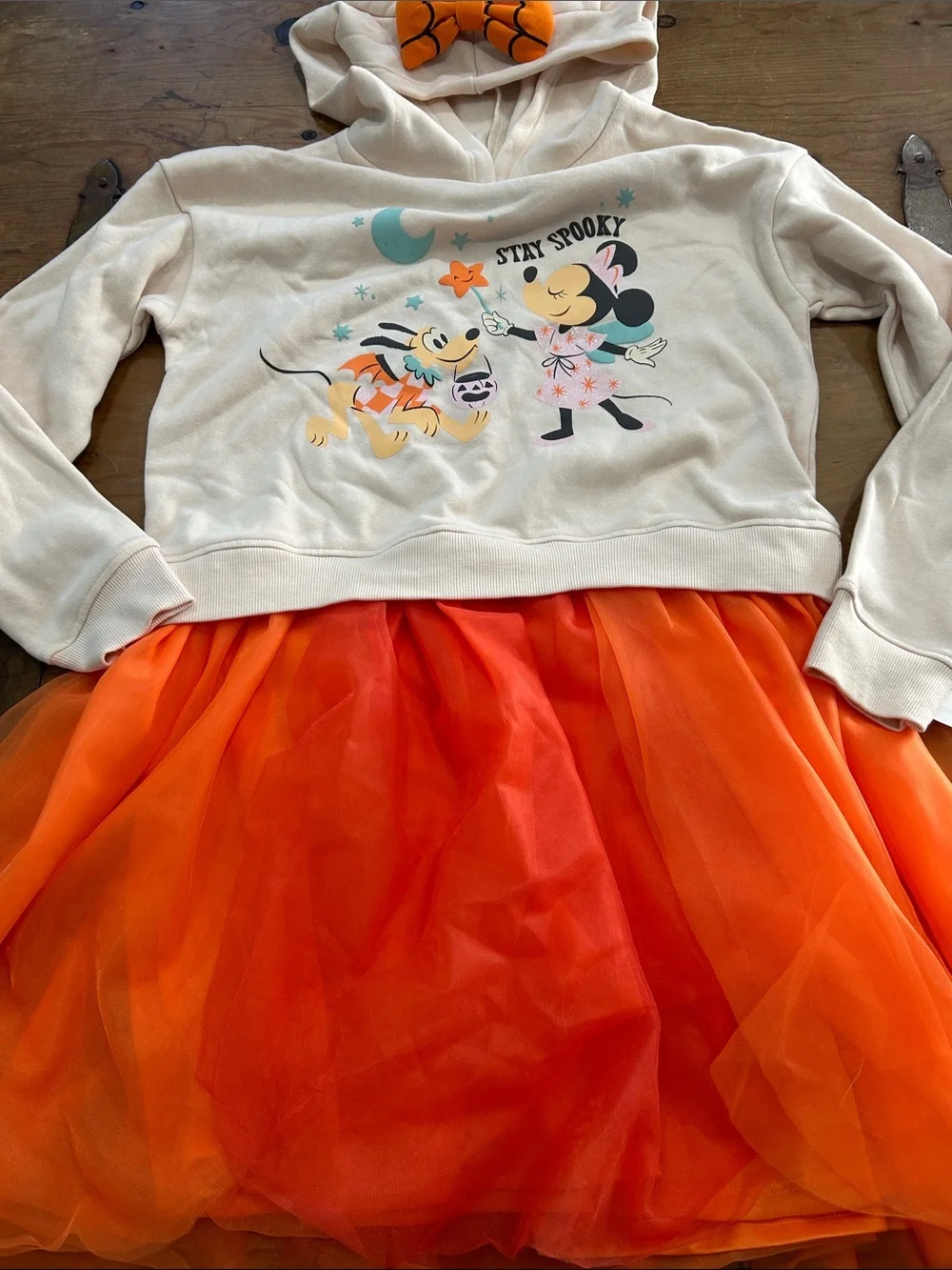 Disney Mickey & Minnie Mouse Stay Spooky Halloween Hoodie Tutu Dress Kids XL